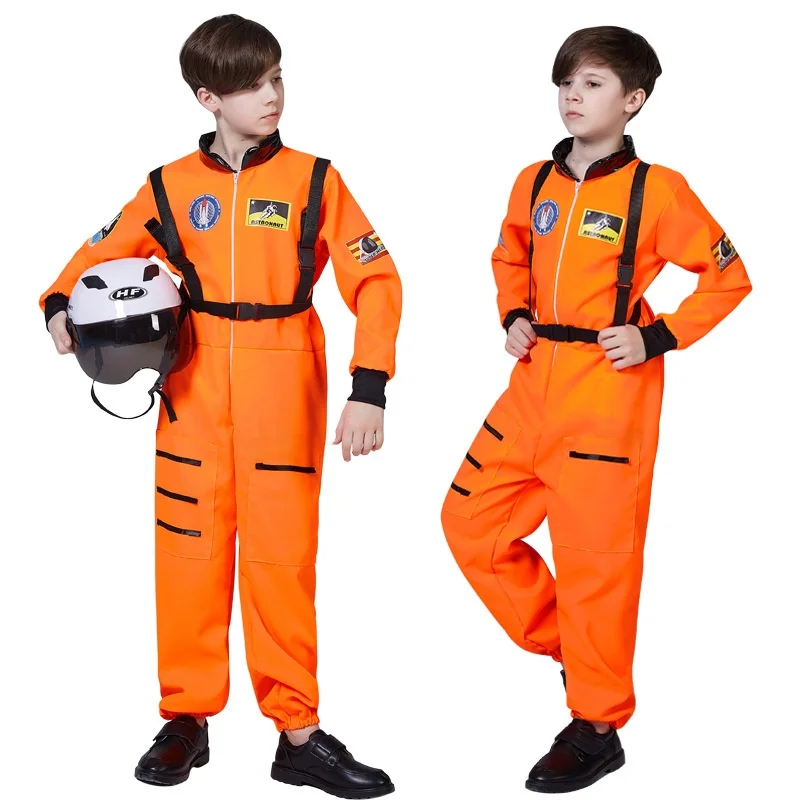 loween Costume da spettacolo per bambini Cosplay Astronauta Pilota Abbigliamento dell'aeronautica Abiti coordinati genitore-figlio Performance sul palco...
