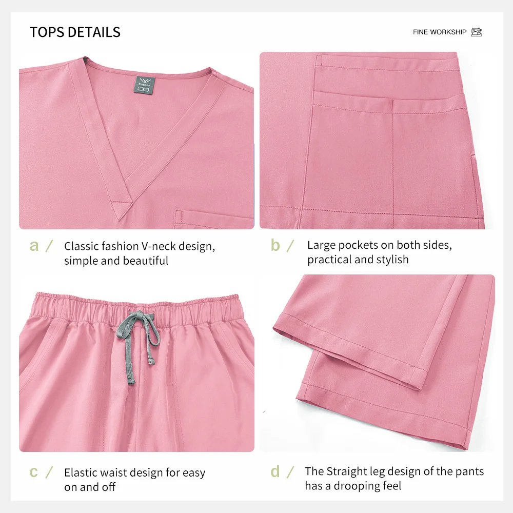 Uniforme exfoliante Multicolor para mujer, Tops de manga corta + conjunto de pantalón, uniforme para enfermería, conjunto exfoliante para médico y Hospital, ropa de trabajo para cirugía médica