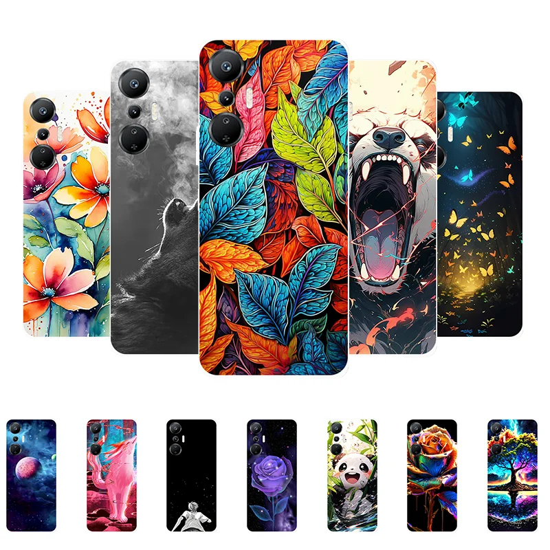 For Infinix Hot 20S Case Hot 20 S Leaves Panda Soft Silicone Back Cover for Infinix Hot 20S X6827 Bumper Hot20S Phone Case