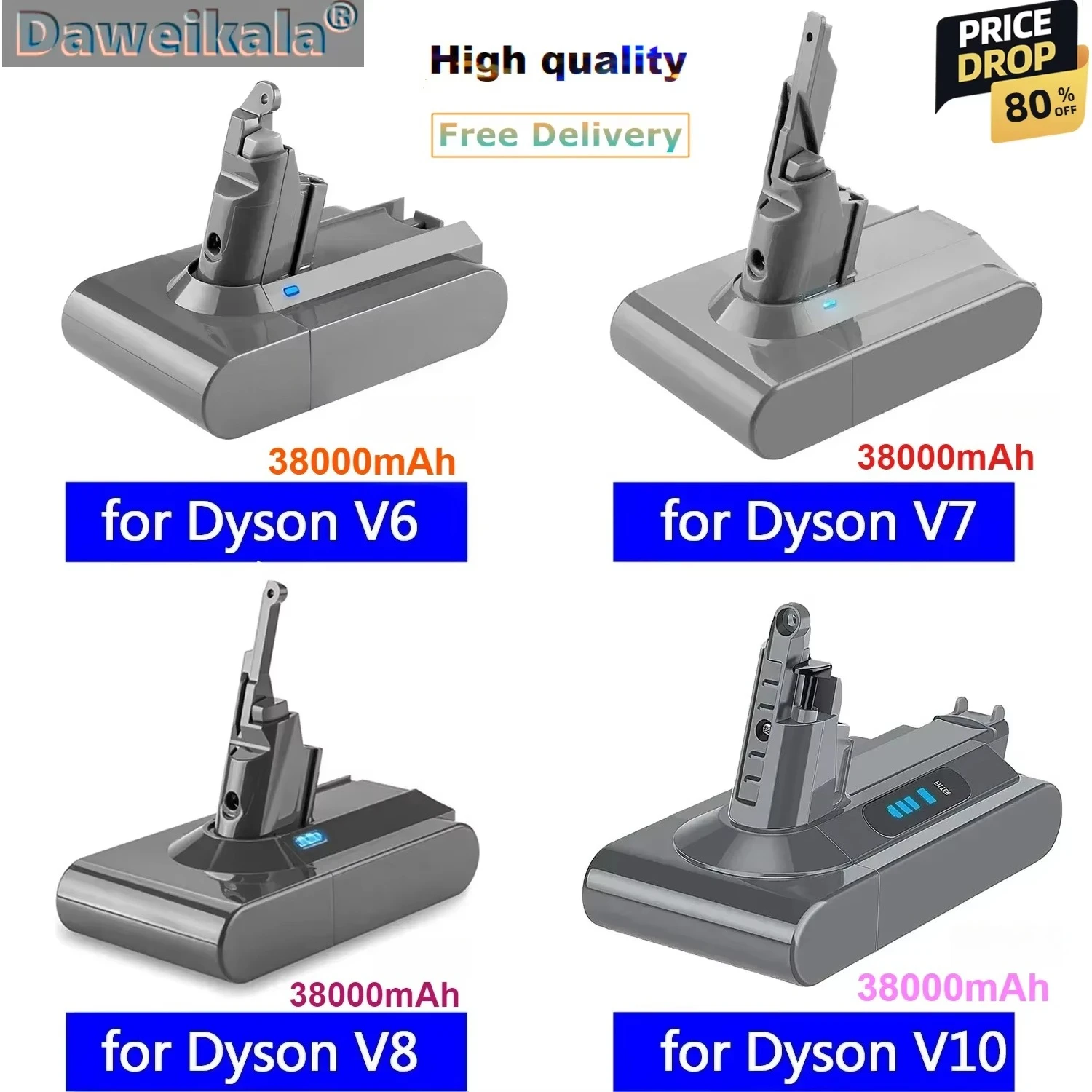 2025 New V6 V7 V8 V10 Battery Series SV12 DC62 SV11 SV10 Handheld Vacuum Cleaner Spare  Replacement 