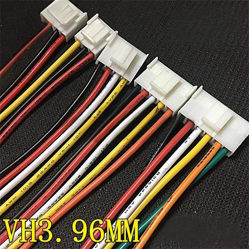 10PCS 5PCS Colorful Electronic Wires with 3.96mm Pitch VH3.96MM-2/3/4/5/6P Single-end Wires, Tin-plated Other End, Length 20cm
