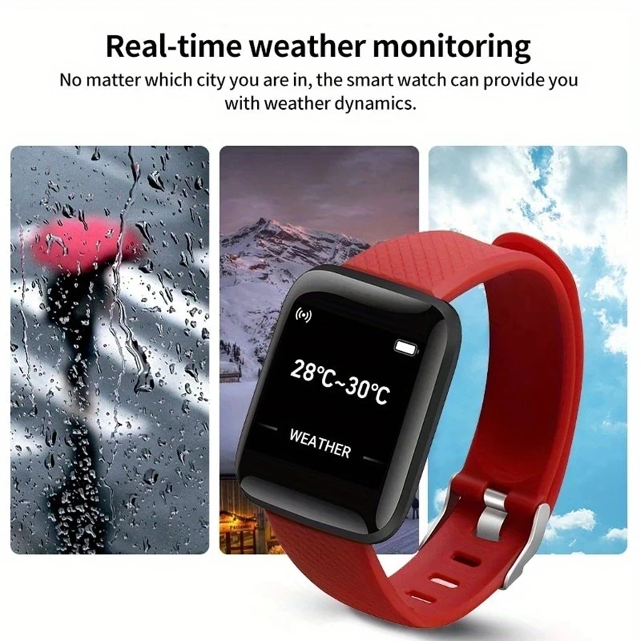 Montre intelligente multifonction pour hommes, femmes et enfants, rappel de message, contrôle de la musique, pas de sport, calories, D13, réveil, 116Plus