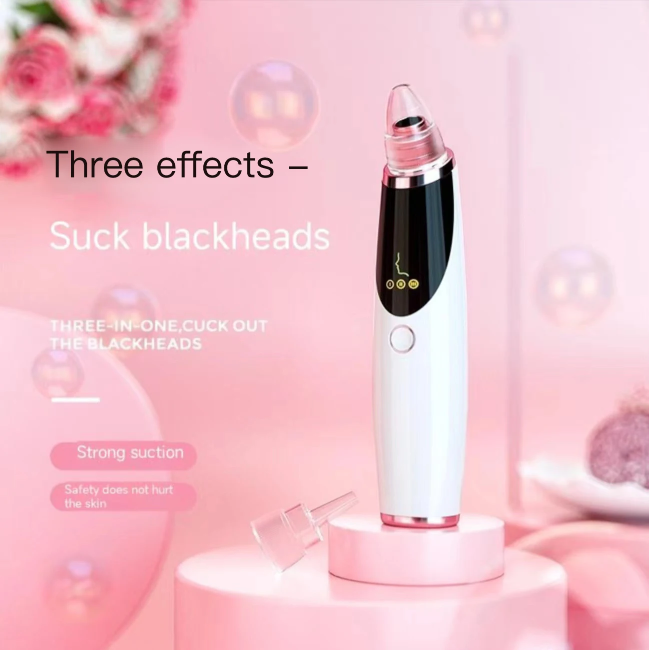 Blackhead Removal Acne Dead Skin ทําความสะอาดจุดด่างดํา Strong ดูดสูญญากาศ Facial Sebum Remover แต่งหน้าเครื่อง