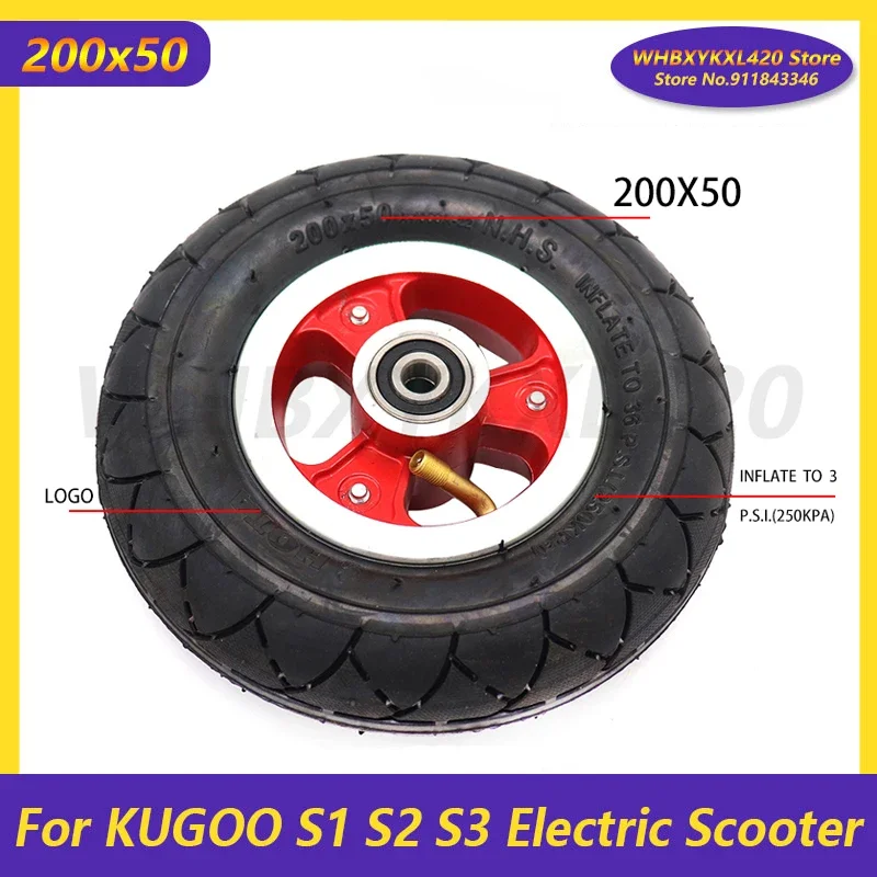 

For KUGOO S1 S2 S3 Electric Scooter Parts and Accessories 8 Inch 200x50 Rear Wheel Pneumatic Tyre Wheels