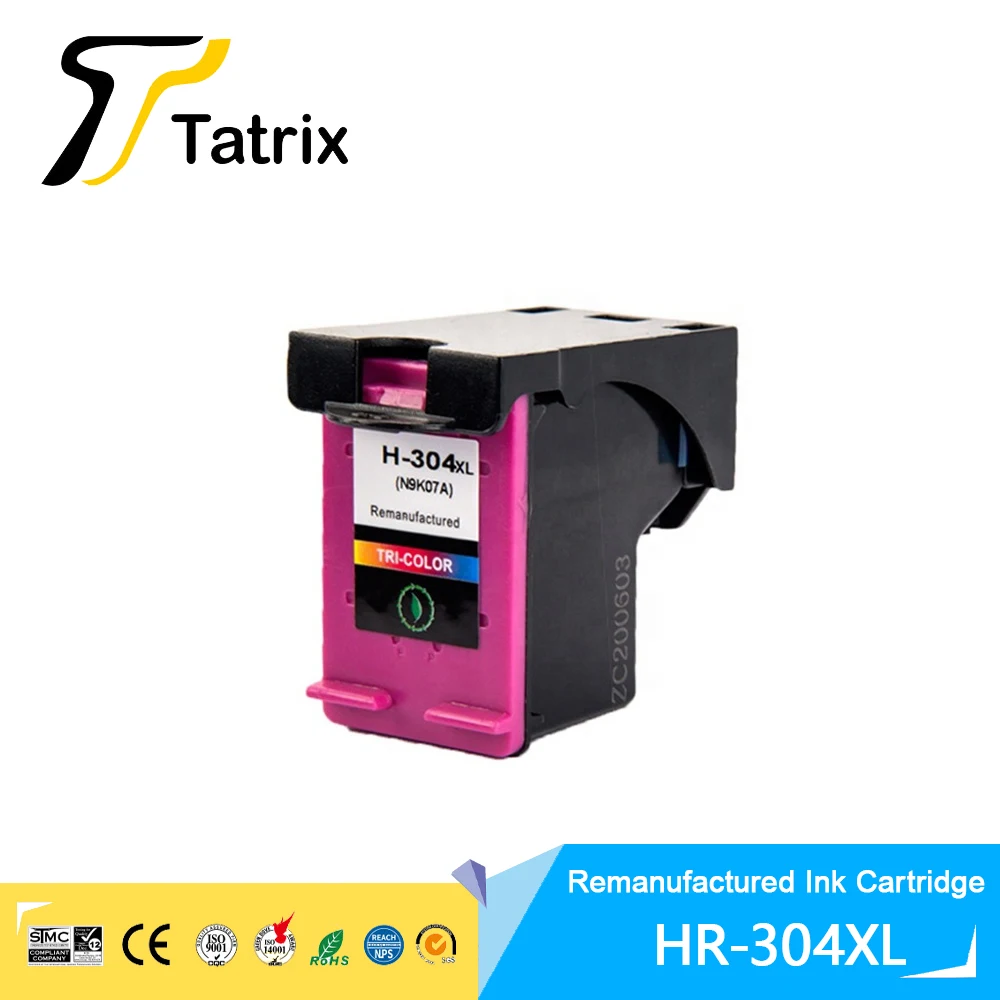 Tatrix 304 XL 304XL Premium Black Remanufactured Color InkJet Ink Cartridge For HP304 For HP DeskJet 3720 3730 2630 3760 Printer