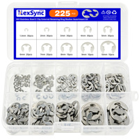 Premium 225PCS 304 Stainless E-Clips | 10 Sizes Heavy-Duty Circlip Set | Universal for Mechanical Shaft Fix & Industrial Maint