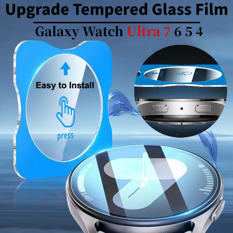 Schnell klebe folie aus gehärtetem Glas für Samsung Galaxy Watch 7/6/5/4 40mm 44mm Ultra 47mm 6-4 klassische Schutz folie