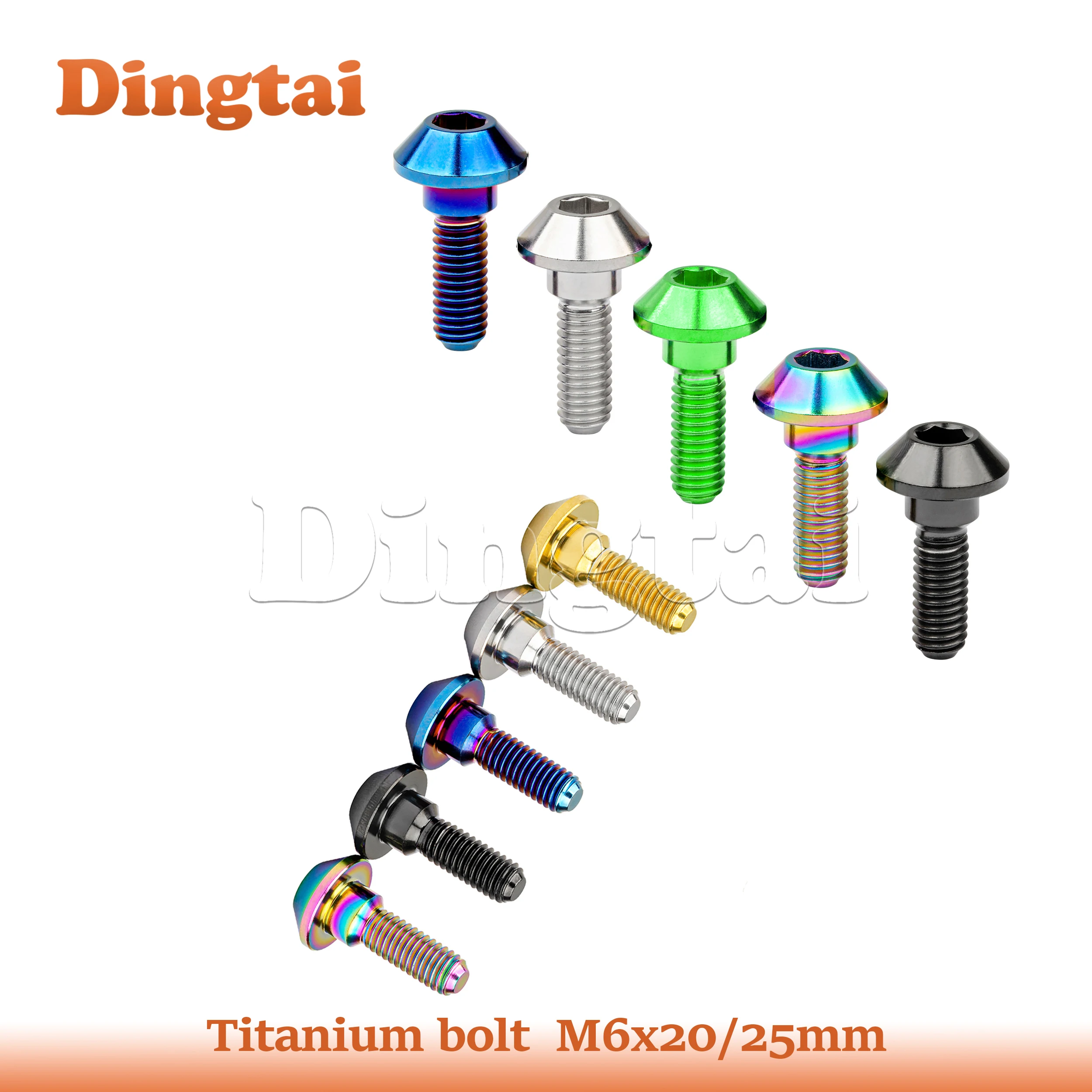 

Dingtai Titanium Bolt M6x20 25mm Tapered Ball Conical Head for Yamaha Bicycle Motor Brakes