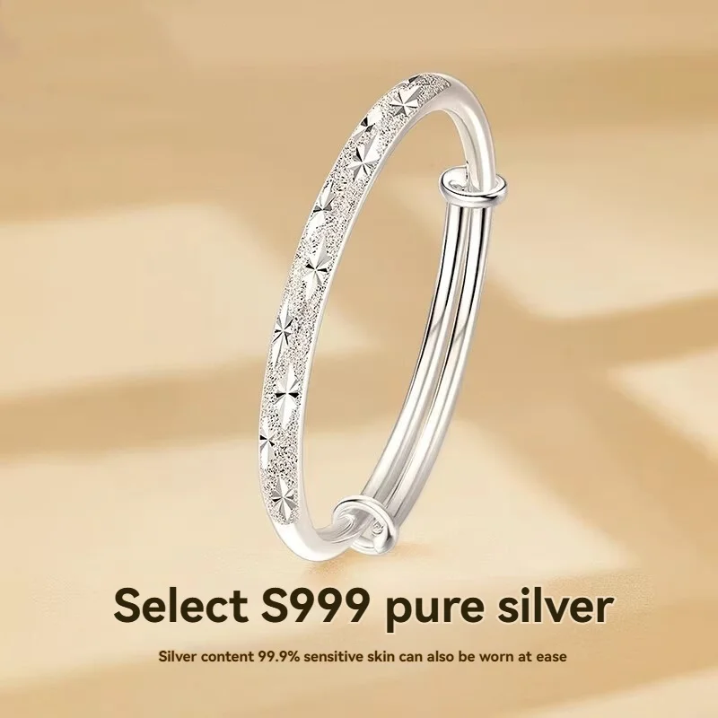 

High quality original S999 sterling silver bracelet for ladies, elegant solid starry sky bracelet, luxurious jewelry gift