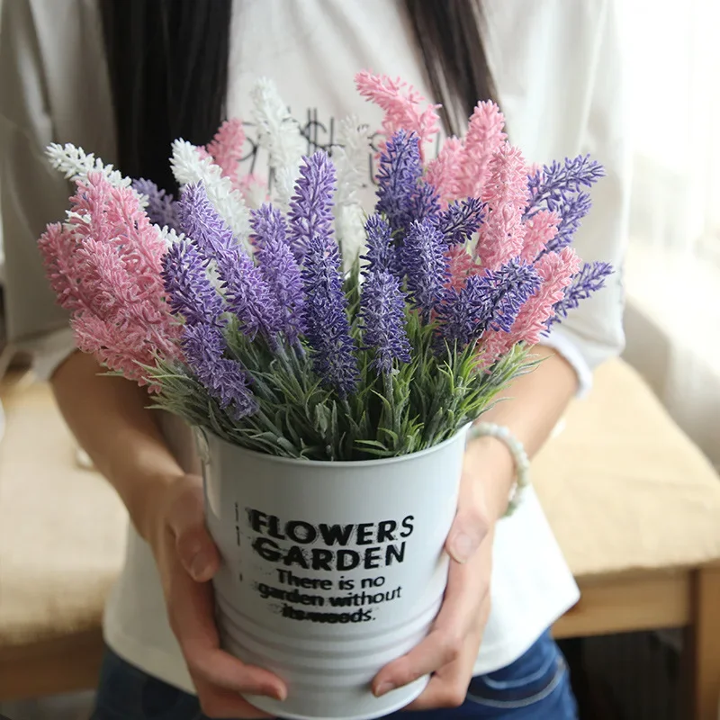 Artificial Lavender for Home Hotel Office Party Garden Craft Art Decoration Green Thumb Artificial Flower