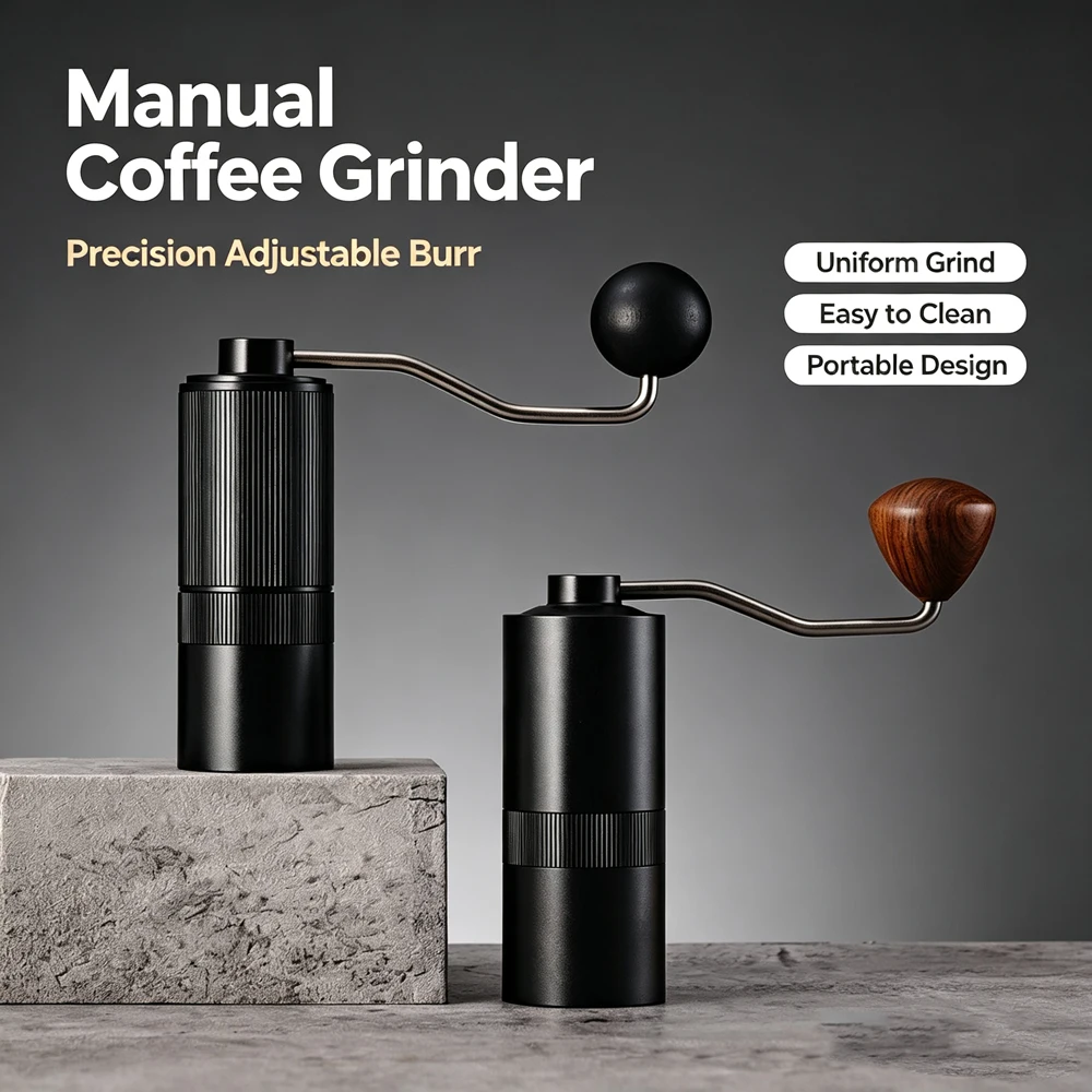 Portable Hand-Crank Coffee Grinder Fine-Grind for Pour-Over 15g Capacity Compact Manual Milling Tool for Outdoor And Travel Use