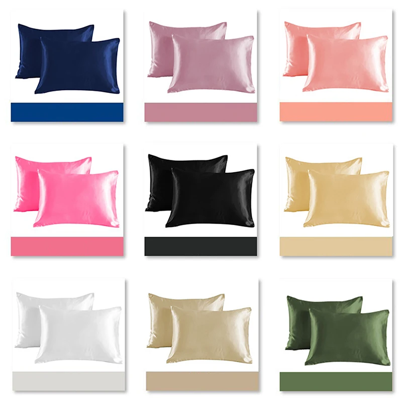 Simulated Silk Pillowcases Silky Satin Hair Beauty Pillow Cases Comfortable Pillow Case Home Bedding Pillow Cases Cover view 5