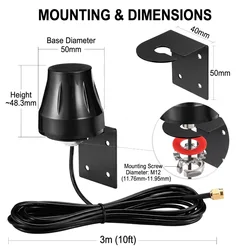 Bingfu Dual Band 2.4G/5.8GHz RP-SMA Fixed Screw Mount Omni-directional WiFi Outdoor Antenna