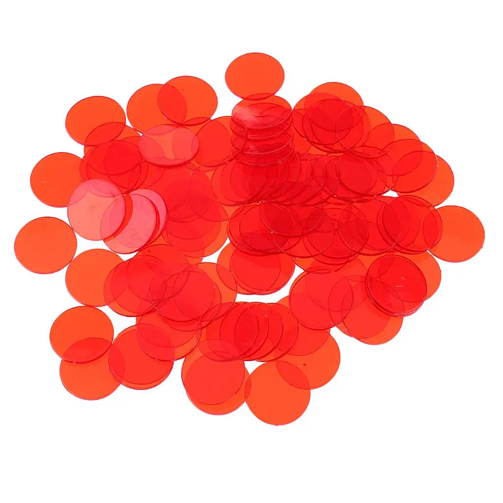 

MagiDeal 100pcs Professional Bingo Chips Markers 3/4 Inch Poker Chips Counters for Bingo Game Cards Casino Accessories