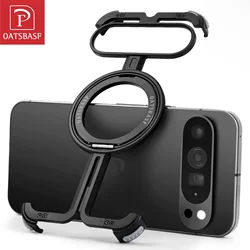 Oatsbasf Phone Case for Google Pixel 9/9Pro/XL 9 Pro Flod Shockproof Cover Frameless Case with Magsafe Kickstand Magnetic Ring