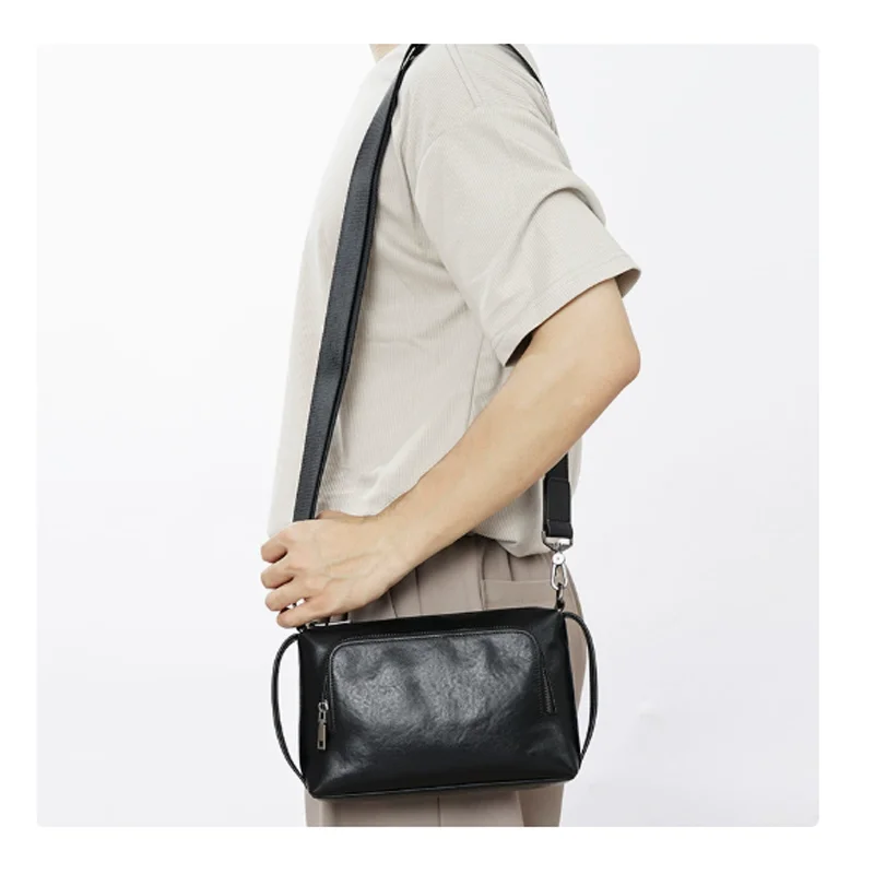 حقيبة كروس عصرية جديدة، حقيبة كتف جلدية للرجال، حقيبة تخزين عصرية، محفظة، حقيبة هاتف، حقيبة يد فاخرة #4