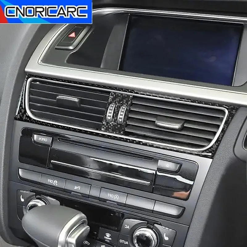 

Car For Audi A4 B8 2009-2016 Console Middle Air Condition Outlet Frame Carbon Fiber Decoration Sticker Trim Interior Accessories