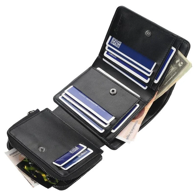 Neue Leder Männer Brieftaschen Hohe Qualität Zipper Kurze Desigh Karte Halter Männlichen Geldbörse Vintage Münze Halter Männer Brieftaschen