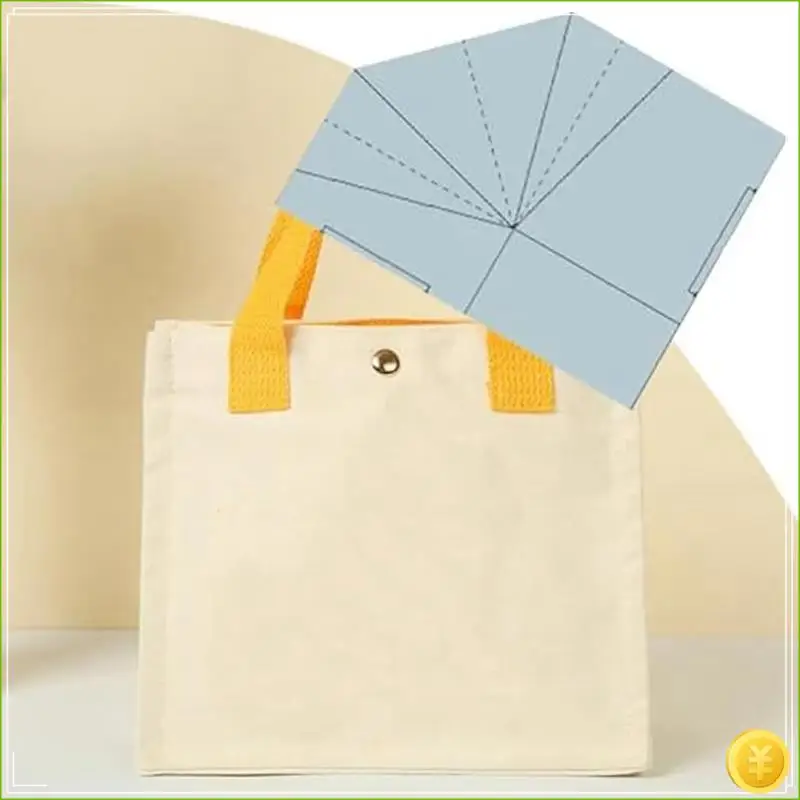 قالب خياطة سلة طعام قابل للطي من القماش DIY، قالب خياطة لحقيبة اليد