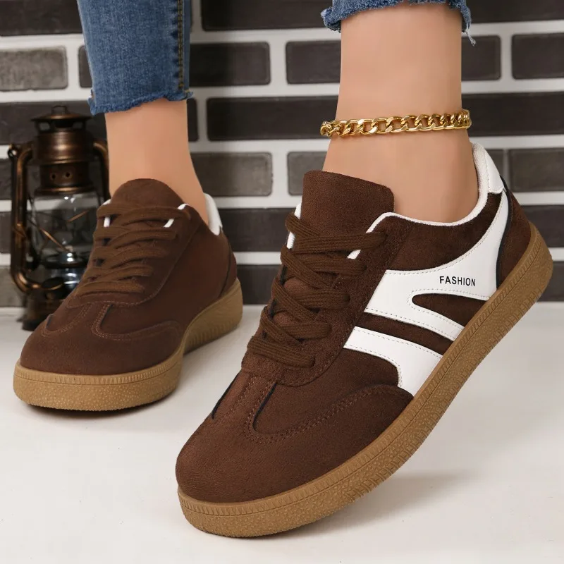 

2026 New Summer Women Versatile German Training Shoes Thick Soft Sole Comfort Flat Board Single Sports Casual Sneakers