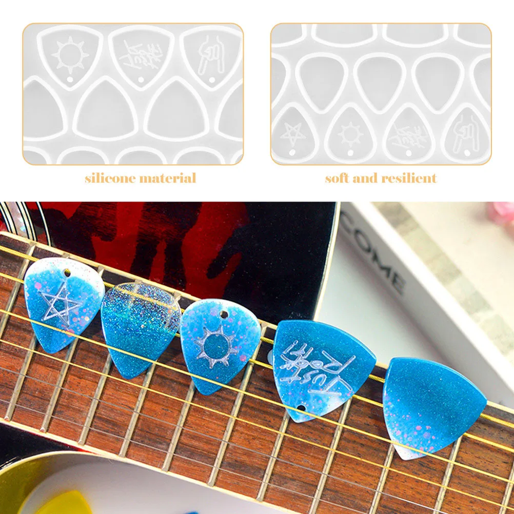 

3Pcs Guitar Pick Mold DIY Silicone Flexible Casting Molds for Handmade Crafts Epoxy Pendant Keychain Mold Handmade Craft Molds