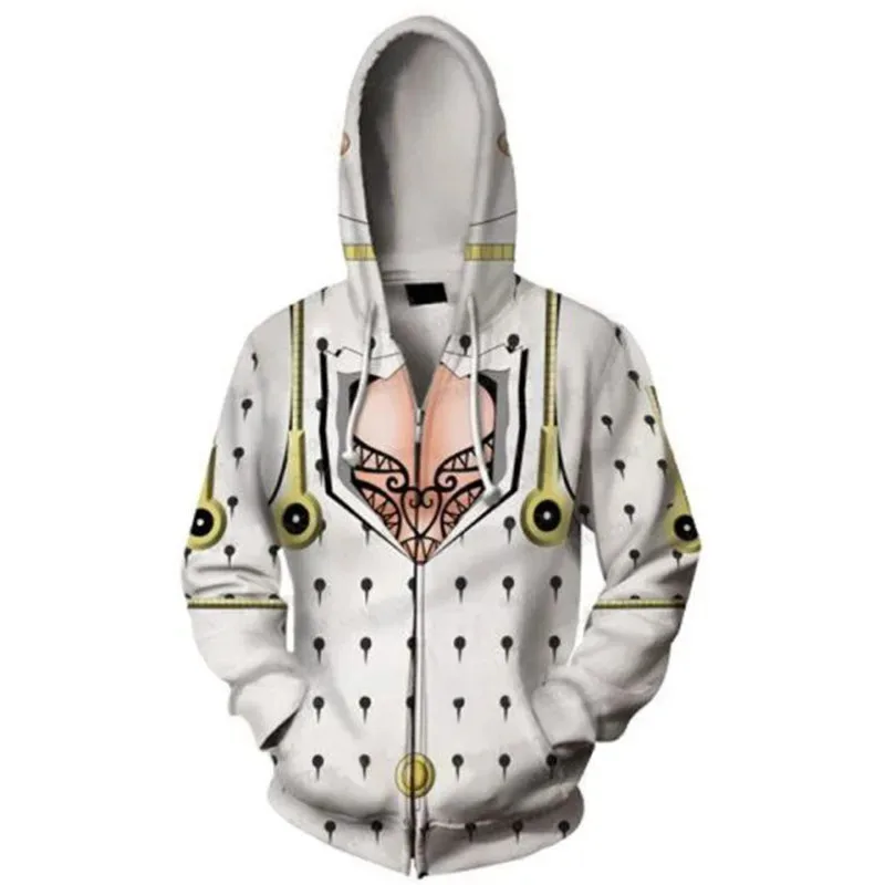 l2025l Halloween Anime Jojo Bizarre Adventure Hoodie Sweatshirt Kira Yoshikage Cosplay Costume Joestar Kujo Jotaro Hooded Sweate