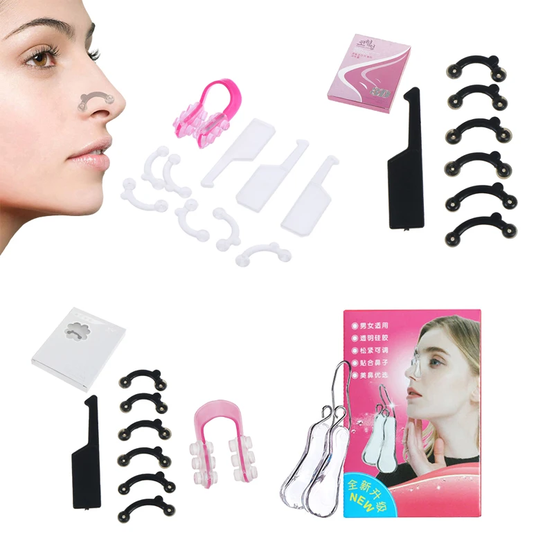 1/6PCS/Set Beauty Nose Up Lifting Bridge Shaper Massage Tool No Pain Nose Shaping Clip Clipper Women Girl Massager 3 Sizes