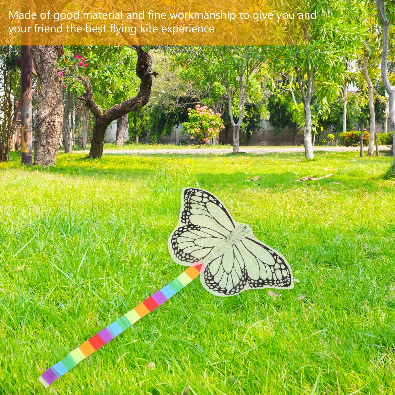1Set DIY Kids Painting Kite Kit Blank Butterfly Shape Material for Outdoor Flying Creative Drawing and Craft Kites for Kids