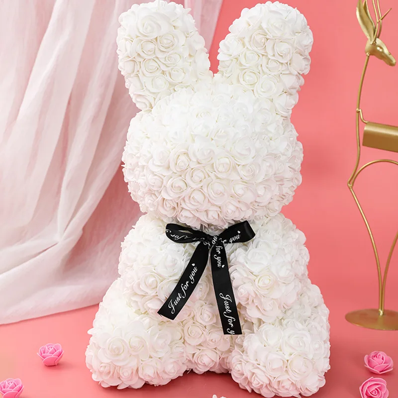 Uflower Rose Bunny Artificial Flower Decoration 27 cm 3