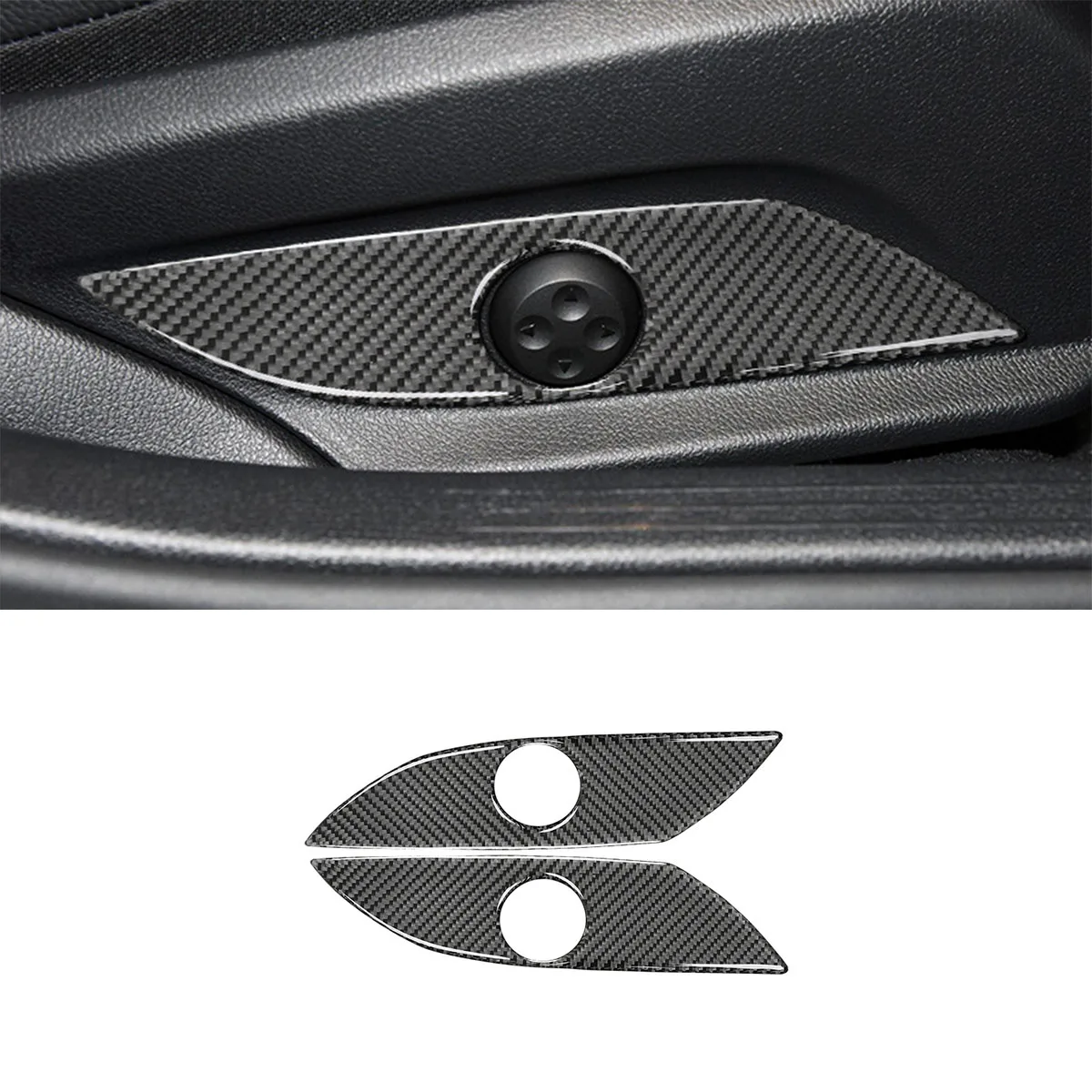 For Benz C-Class /GLC W205 2016-2021 Interior Modified Carbon Fiber Seat Adjustment Panel Decorative Stickers Car Accessories