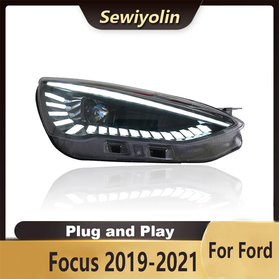 

For Ford Focus 2019-2021 Car Accessories Headlight Assembly LED Lights Lamp DRL Signal Plug And Play Daytime Running