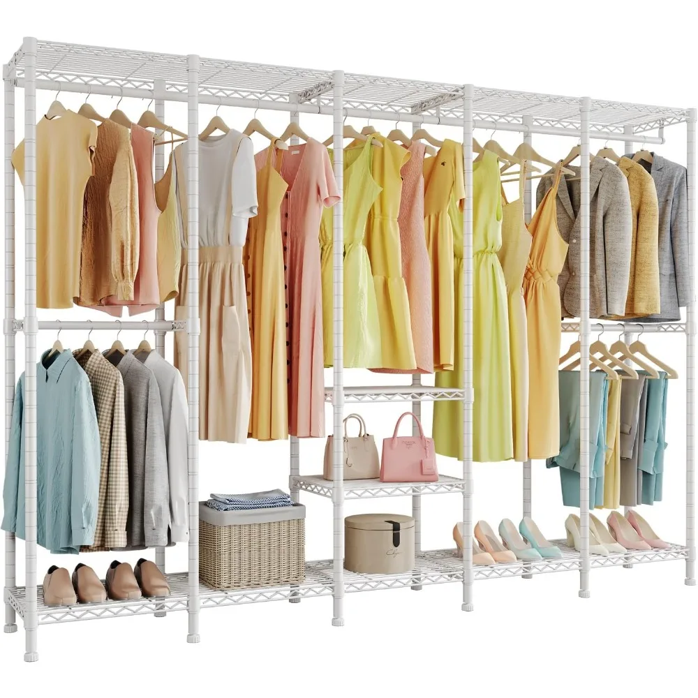 H5 Extra Large Heavy Duty Clothes Rack, Wire Garment Rack,Large Wardrobe Closet