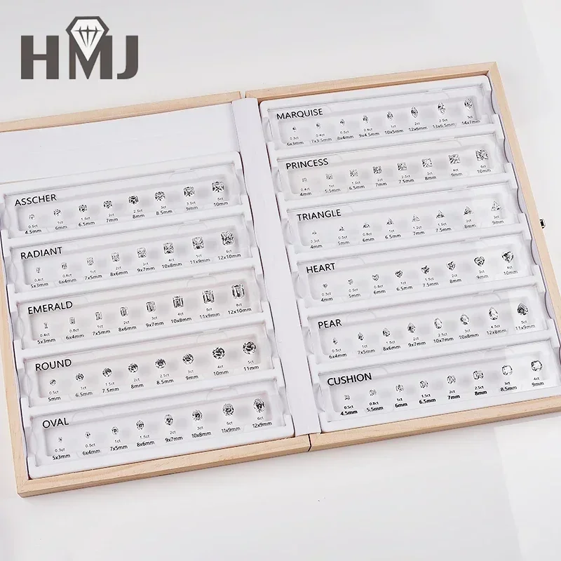 Top Quality Cubic Zirconia11 Shapes 88 Sizes Reference Chart  Comparison Chart Acrylic Plate Setting Diamond Dealer Tools