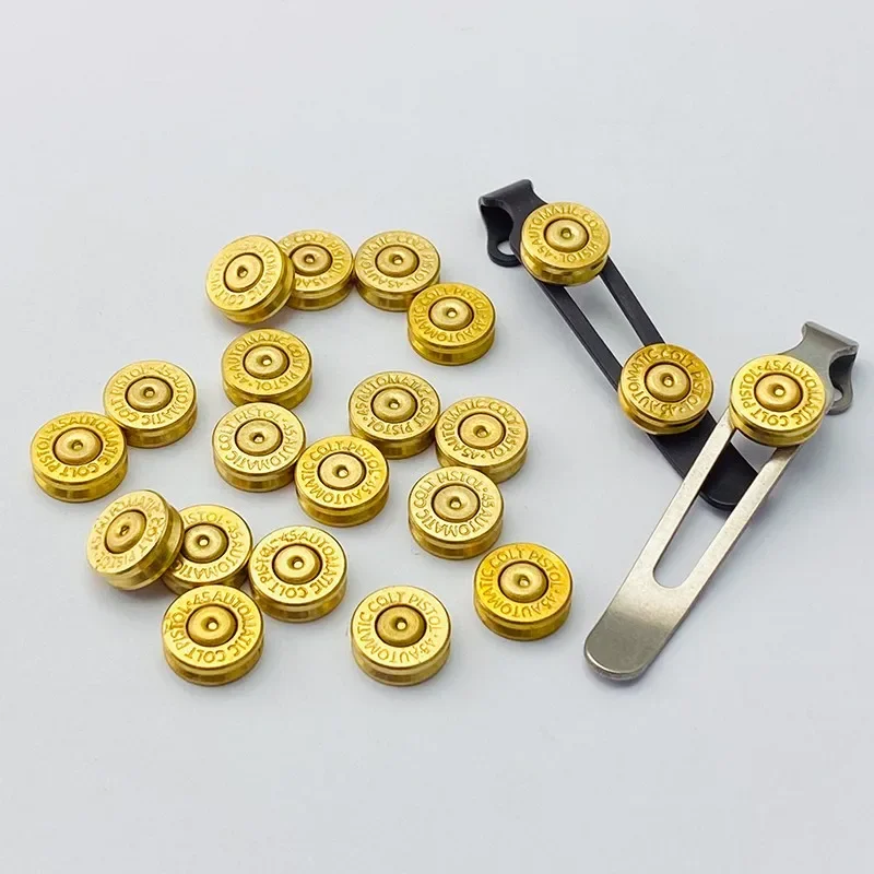 

Bullet 45 Auto Brass Shell Decoration Screw DIY Knife Pocket clips Parts Making Knives Screws