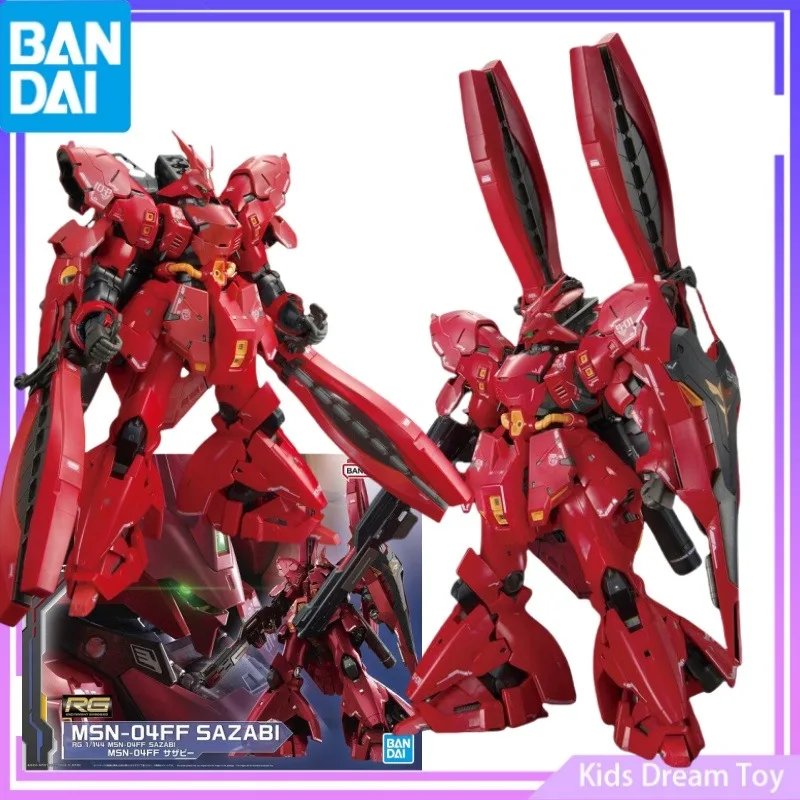 Bandai in Stock Original RG 1/144 GUNDAM Anime Figures MSN-04FF SAZABI GUNDAM Action Figure Toys  PVC Collectible Model for Kids