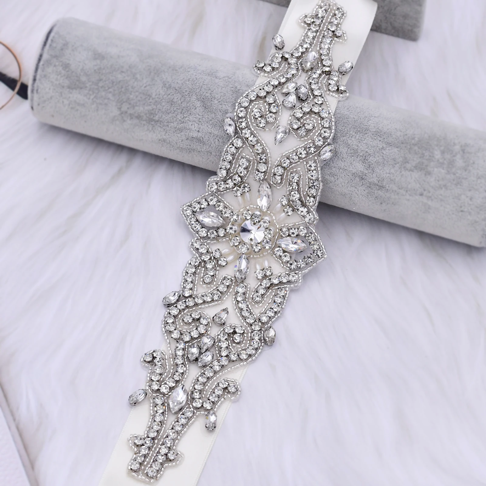 Ceinture de Luxe avec Strass pour Femme, Décoration avec Applique en Clip, pour Robe de Mariée, pour Patients, S26