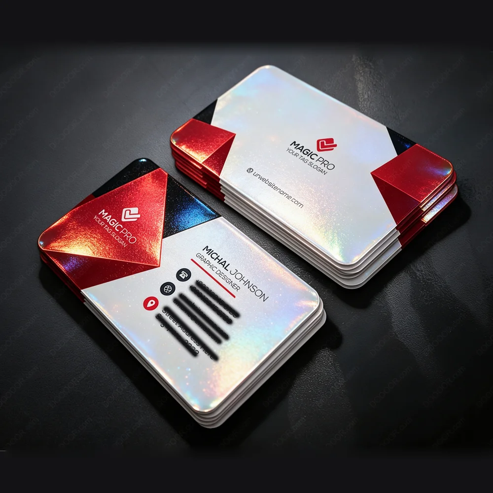 Customized High-Quality 320G Special Laser Holographic Effect Shiny Laminated Invitation Letter with Thank You for Your Business