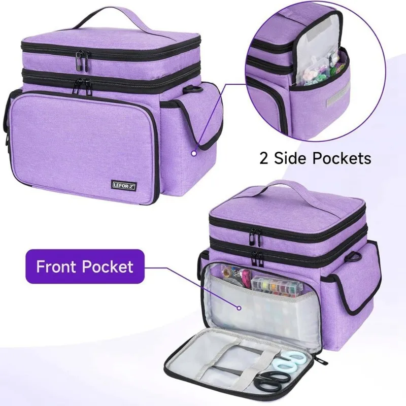 

LLCS-Sewing Supplies Organizer Storage Bag Double-Layer Protable Travel Sewing Basket For Sew Accessories