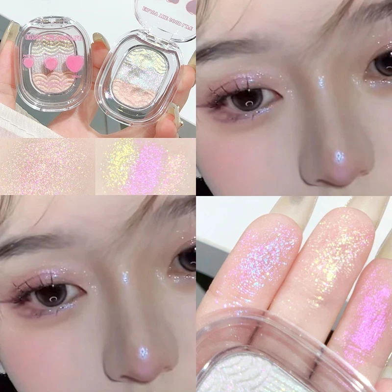 Chameleon Gradient สีอายแชโดว์ Highlighter Lasting Glitter อายแชโดว์ Eyes Brighten Face Shimmer อายแชโดว์แต่งหน้าเครื่องสําอาง