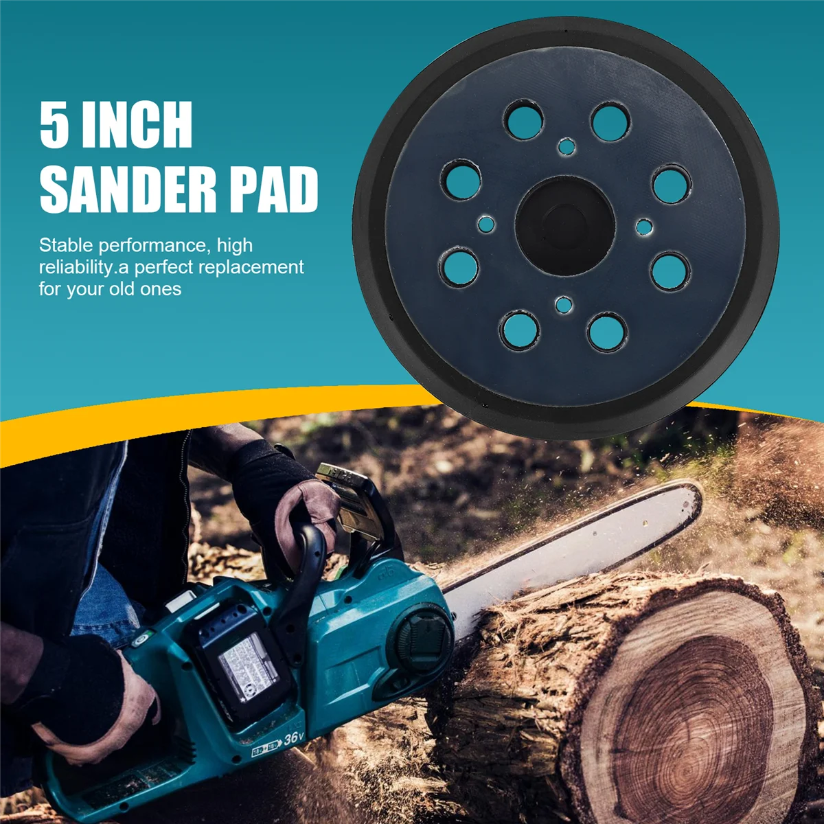 5-дюймовая шлифовальная подложка с 8 отверстиями 125 мм для орбитальной шлифовальной машины Makita, дисковые диски Porter, резервная накладка на кабель