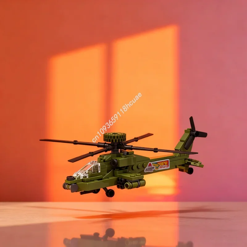 144pcs MOC AH Apache MICRO Creatored Model Building Blocks Architecture Festival Gifts DIY Education Brick Toys Birthday