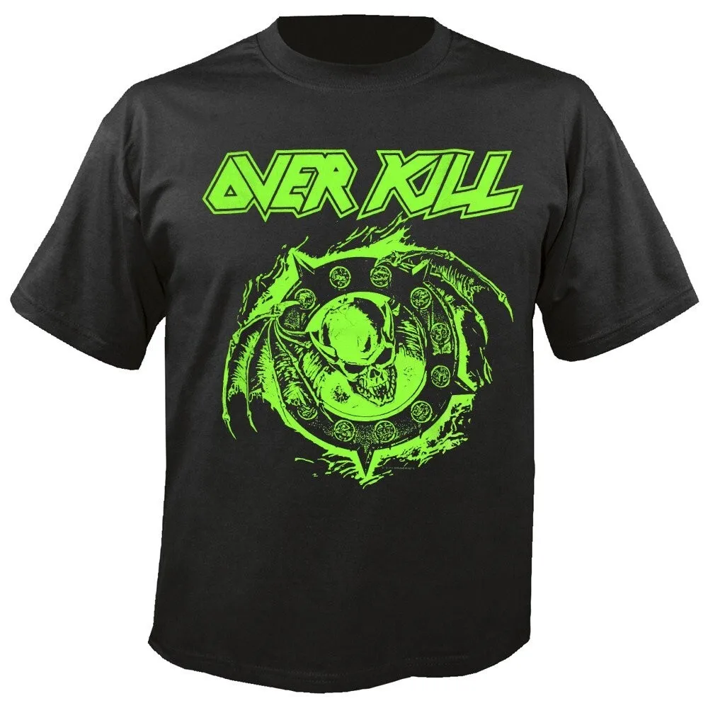 OVERKILL Krushing Skulls Short Sleeve Black Unisex All Size S-234Xl T-shirt