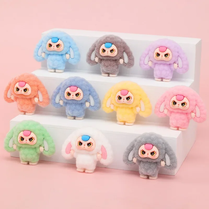 لطيف طفل ثلاثة سنوات من العمر كبير الأذن أرنب سلسلة لطيف الحبوب دمية Diy بها بنفسك موضة صندوق أعمى سطح المكتب زخرفة صغيرة المفاتيح الملحقات