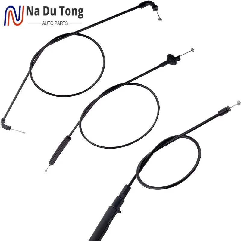 3PCS Front + Center + Rear Hood Release Cable Kit For BMW 740i 745i 750i 750Li OEM 51238240608 51238240609 51237197474
