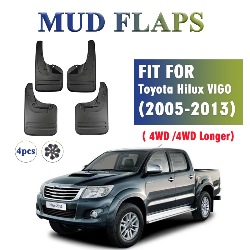 

2005-2013 Front Rear 4pcs FOR Toyota Hilux VIGO vero 4WD Mud Flap Guards Splash Mudflaps Fender Mudguard Car Accessories