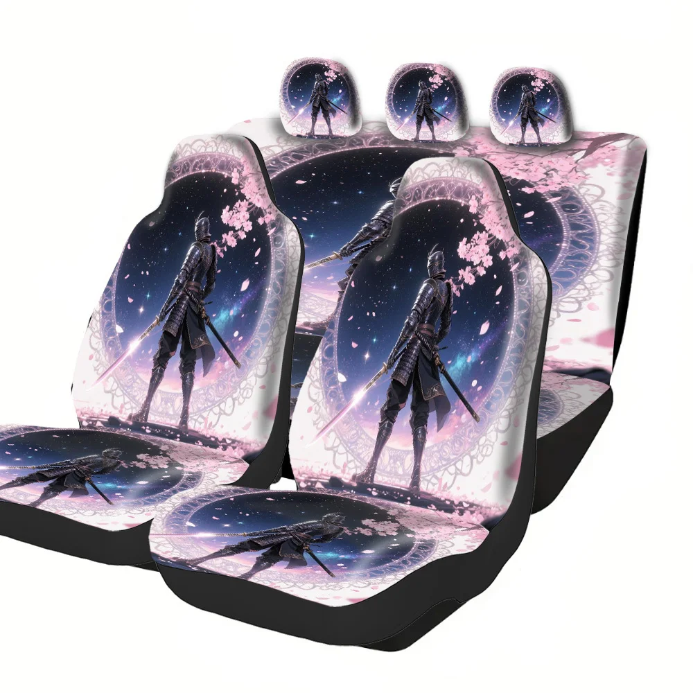 Automobile Seat Covers - Perfect Gifts For Halloween, Christmas, New Year, And Easter. Featuring Samurai, Starry Sky, And Cherry