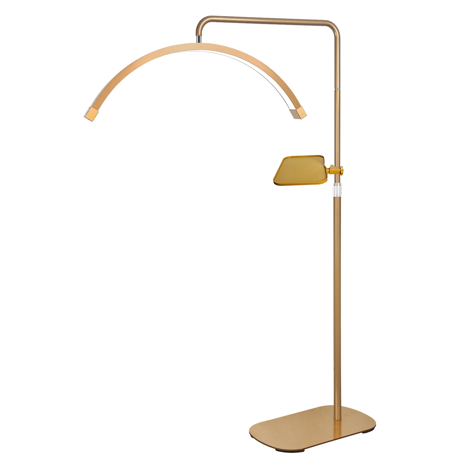 Fosoto FT-Y9 28 بوصة الذهب مصباح LED نصف القمر على شكل ضوء Led فيديو لاش ضوء مع حامل أرضية للجمال رمش الوشم ماكياج