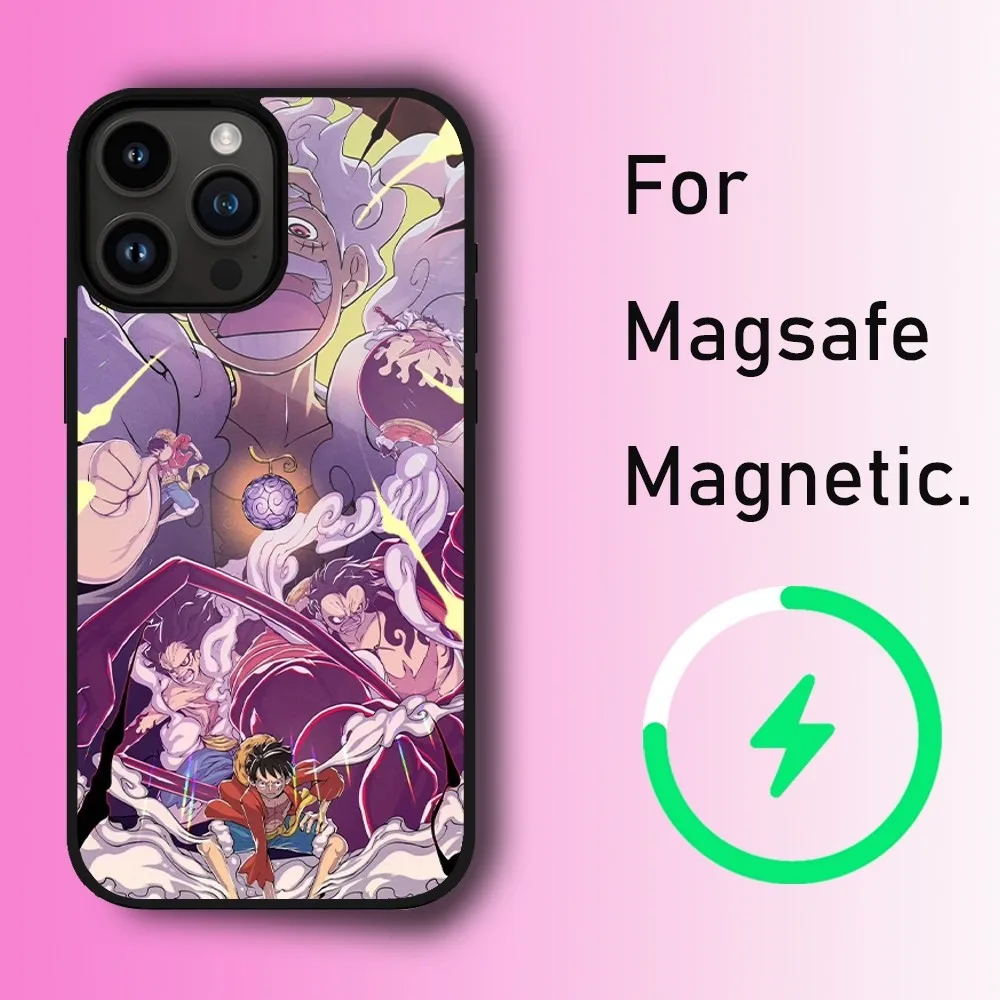 Bilibili ONE PIECE Anime Phone Case For iPhone 11 12 13 14 15 Max Plus Pro Wireless Magnetic Magsafe Charging Shell