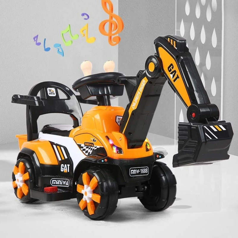 

‌Electric Toy Excavator Ride-On Vehicle‌,Construction Digger with LED Lights,2-5 Years Boys' Engineering Toy,STEM Learning Gift