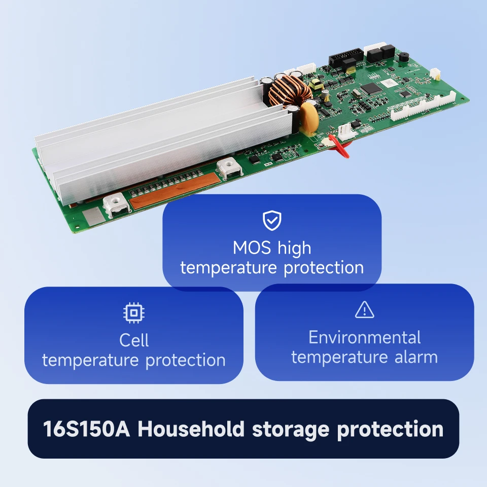 PACEex Smart Lifepo4 BMS 16S 48V 150A Protection Board for Household with 485/CAN Communication Current Limited 10A